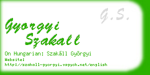 gyorgyi szakall business card