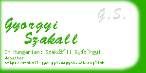 gyorgyi szakall business card